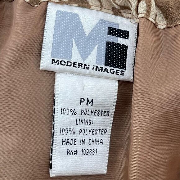 Modern Images Floral Paisley Tiered Skirt Tan Pull-On M Petite Pleated Flowy - Picture 9 of 11